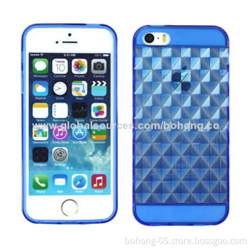 Color-match diamond shape grain TPU case for iPhone 5s